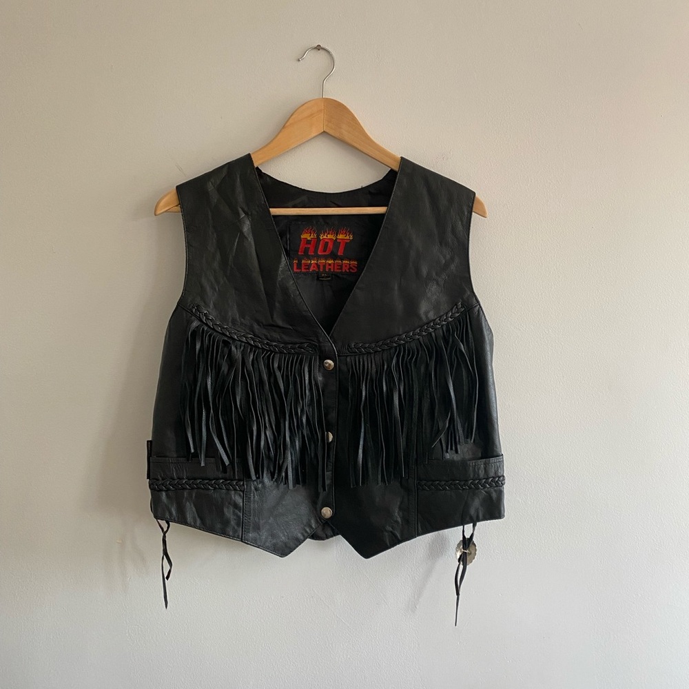 Vintage Hot Leather Vest | Size XL